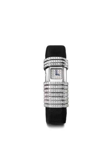 View full screen - View 1 of Lot 77. CARTIER | DÉCLARATION REF 2611 A LADY'S WHITE GOLD TITANIUM AND DIAMOND SET WRISTWATCH CIRCA 2005.