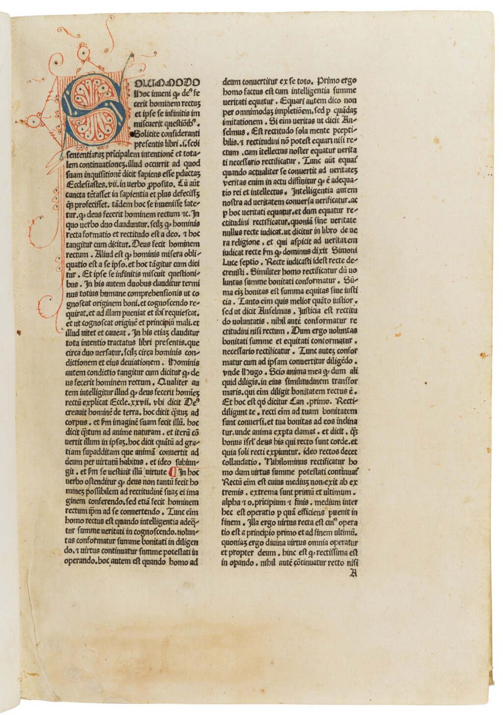 View full screen - View 1 of Lot 55. Bonaventura, Commentarius in... Petri Lombardi, Treviso, 1477, later vellum.