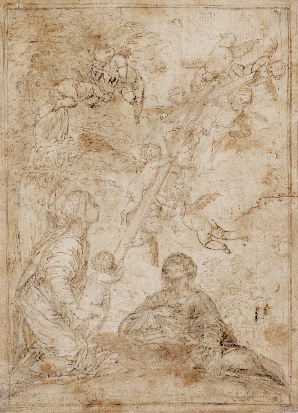 View full screen - View 1 of Lot 95. The Holy Family with the young Christ holding a Cross.