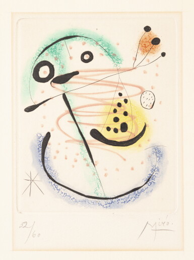 View full screen - View 1 of Lot 11. JOAN MIRÓ | LA BAGUE D'AURORE: ONE PLATE (DUPIN 139; SEE CRAMER BOOKS 45) .