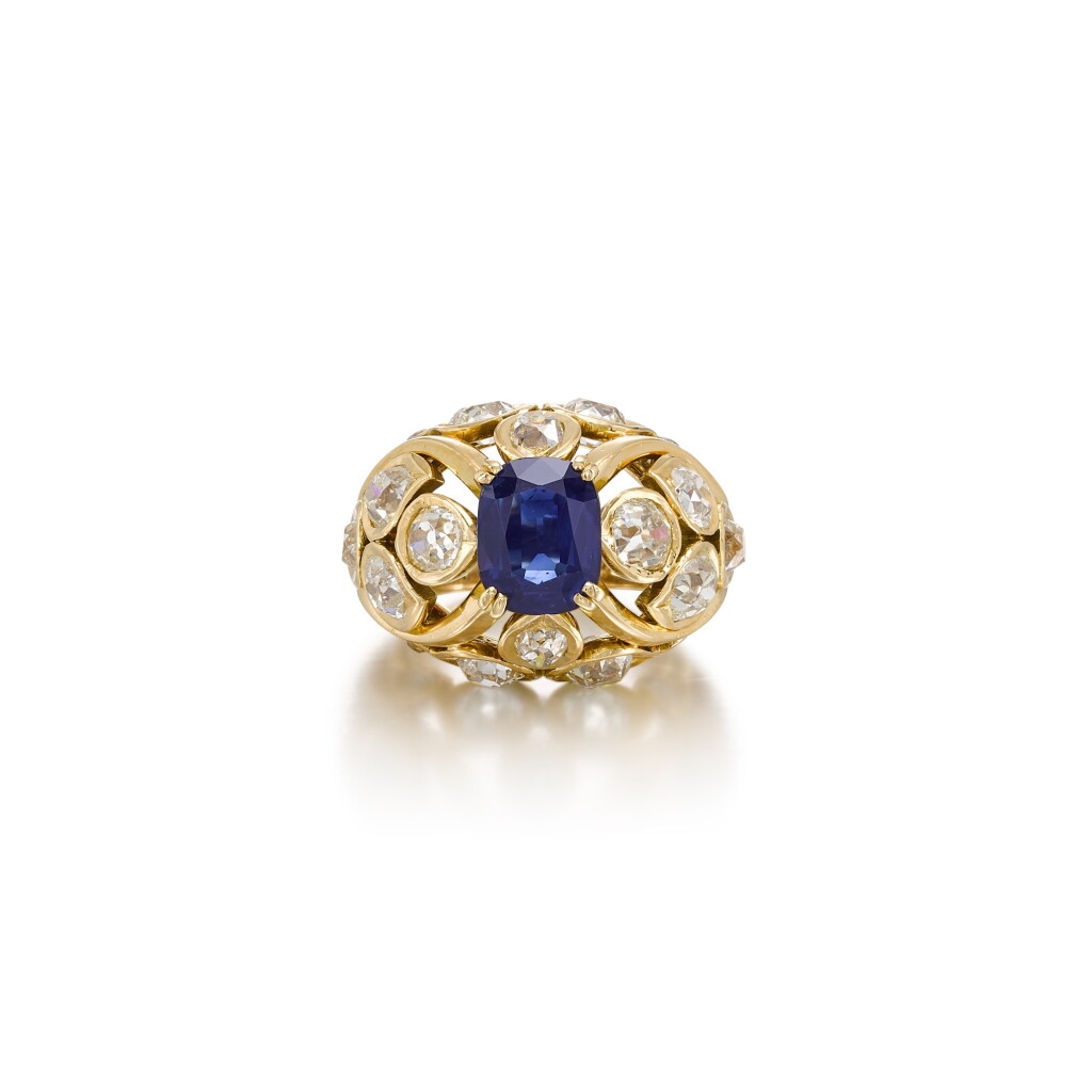 View full screen - View 1 of Lot 107. Sapphire and Diamond Ring .