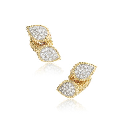 View full screen - View 1 of Lot 131. Pair of diamond ear clips, 'Serpent Bohème'.