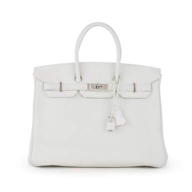 View full screen - View 1 of Lot 16. White Clemence Birkin 35 Palladium Hardware, 2009.