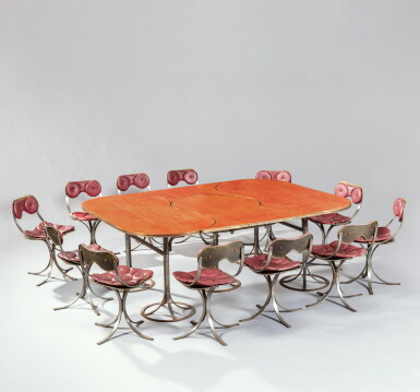 View full screen - View 1 of Lot 102. A Unique "Grains de Café" Dining Suite.