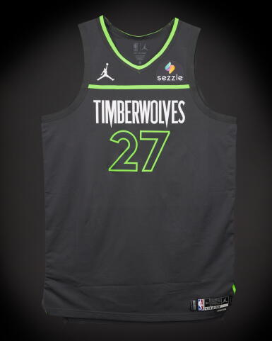 View full screen - View 1 of Lot 56. Rudy Gobert Minnesota Timberwolves 2026 NBA Playoffs Western Conference Round 1 Game Worn Statement Edition Jersey | Game 1 | Double-Double.