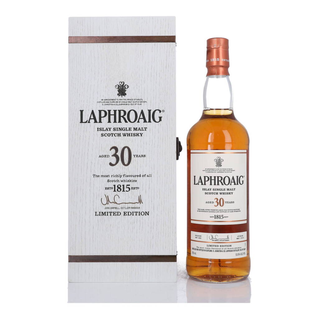 View full screen - View 1 of Lot 34. Laphroaig 30 Year Old 53.5 abv 1985 (1 BT 75cl).