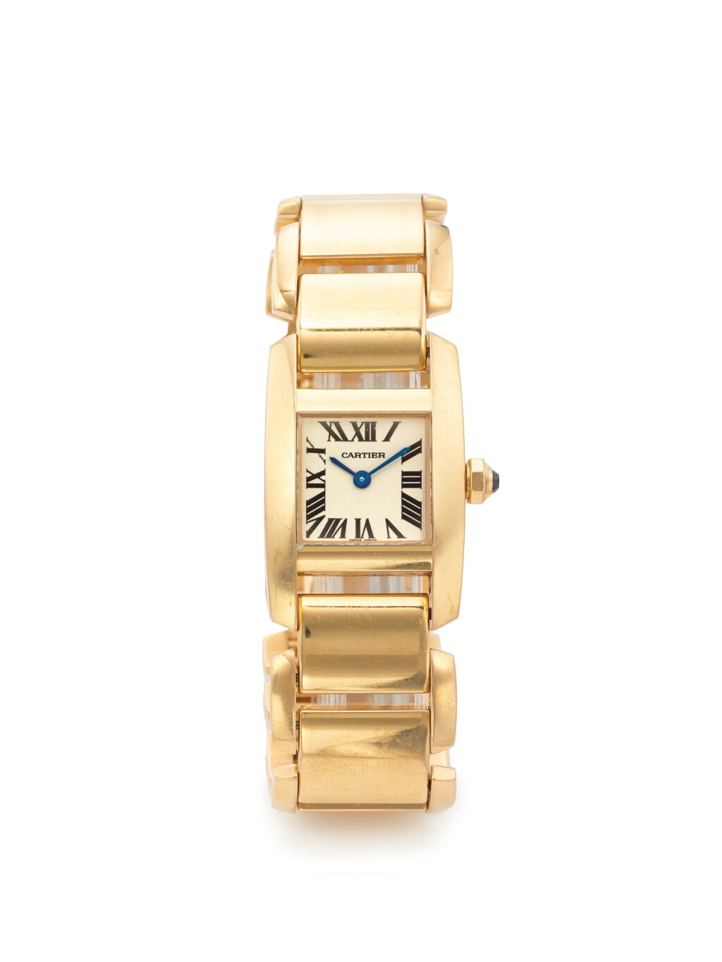 View full screen - View 1 of Lot 34. CARTIER | REF 2801 TANKISSIME, A PINK GOLD WRISTWATCH WITH BRACELET CIRCA 2005.