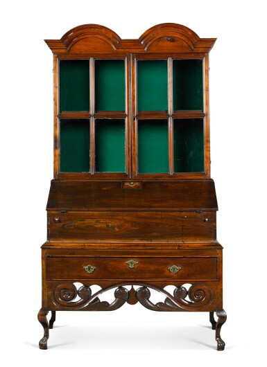 View full screen - View 1 of Lot 64. A George II walnut bureau cabinet, probably Cumbria, second quarter 18th century.