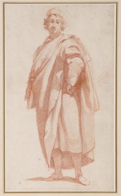 View full screen - View 1 of Lot 130. A young man standing, his hand on his hip.