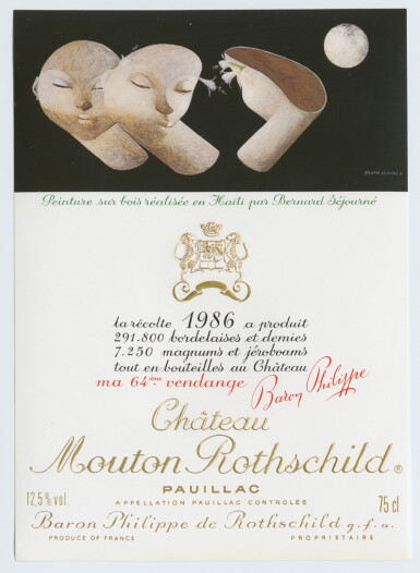 View full screen - View 1 of Lot 6180. Château Mouton Rothschild 1986 (12 BT).