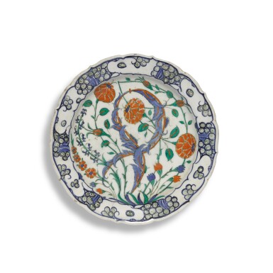 View full screen - View 1 of Lot 201. An Iznik polychrome pottery dish, Turkey, circa 1575.