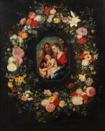 Virgin and Child with saints Anne and John in a garland of flowers | Vierge à l'Enfant avec sainte Anne et saint Jean dans une guirlande de fleurs