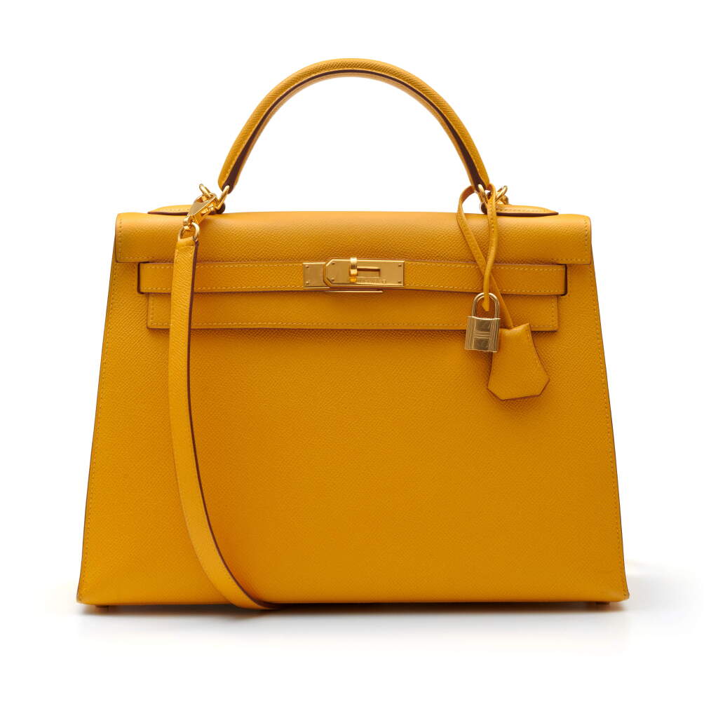 View full screen - View 1 of Lot 316. Jaune Sellier Kelly 32cm in Epsom Leather with Gold Hardware, 2000.