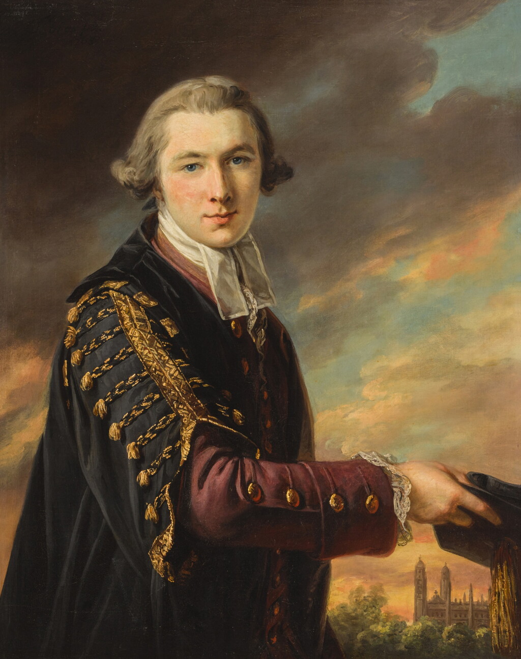 View full screen - View 1 of Lot 487. Portrait of Luke Gardiner, 1st Viscount Mountjoy (1745-1798), with a View of King's College Chapel, Cambridge.
