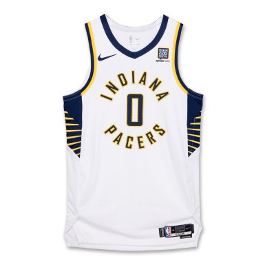 View full screen - View 1 of Lot 6. Tyrese Haliburton Indiana Pacers 2024-2025 Game Worn Association Edition Jersey .
