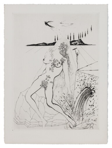 View full screen - View 1 of Lot 79. Poèmes secrets. Argillet, 1967. Exemplaire sur Arches. signé par Dali..