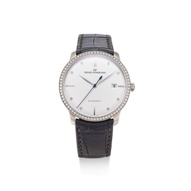 View full screen - View 1 of Lot 358. GIRARD-PERREGAUX | 1966, REFERENCE 49525 A WHITE GOLD AND DIAMOND-SET WRISTWATCH WITH DATE, CIRCA 2016.