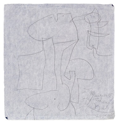 View full screen - View 1 of Lot 243. Dessin original, signé et daté 1979. Mine de plomb sur papier bleu d'architecte..