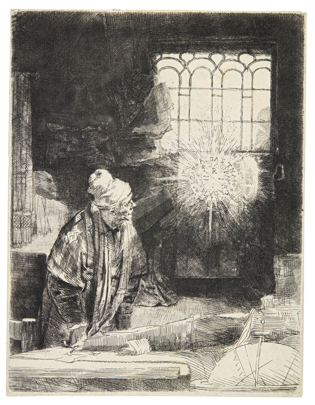 View full screen - View 1 of Lot 67. A Scholar in his Study ('Faust') (B., Holl., New Holl. 270; H. 260).