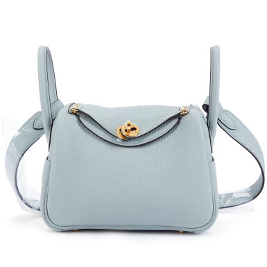 View full screen - View 1 of Lot 6120. Bleu Glacier Clémence Mini Lindy II Gold Hardware, 2024.
