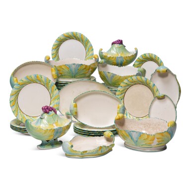 View full screen - View 1 of Lot 744. A DAVENPORT CREAMWARE LEAF-MOLDED PART-DESSERT SERVICE, CIRCA 1810.