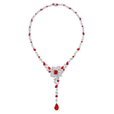 View full screen - View 1 of Lot 19. GRAFF | RUBY AND DIAMOND NECKLACE.