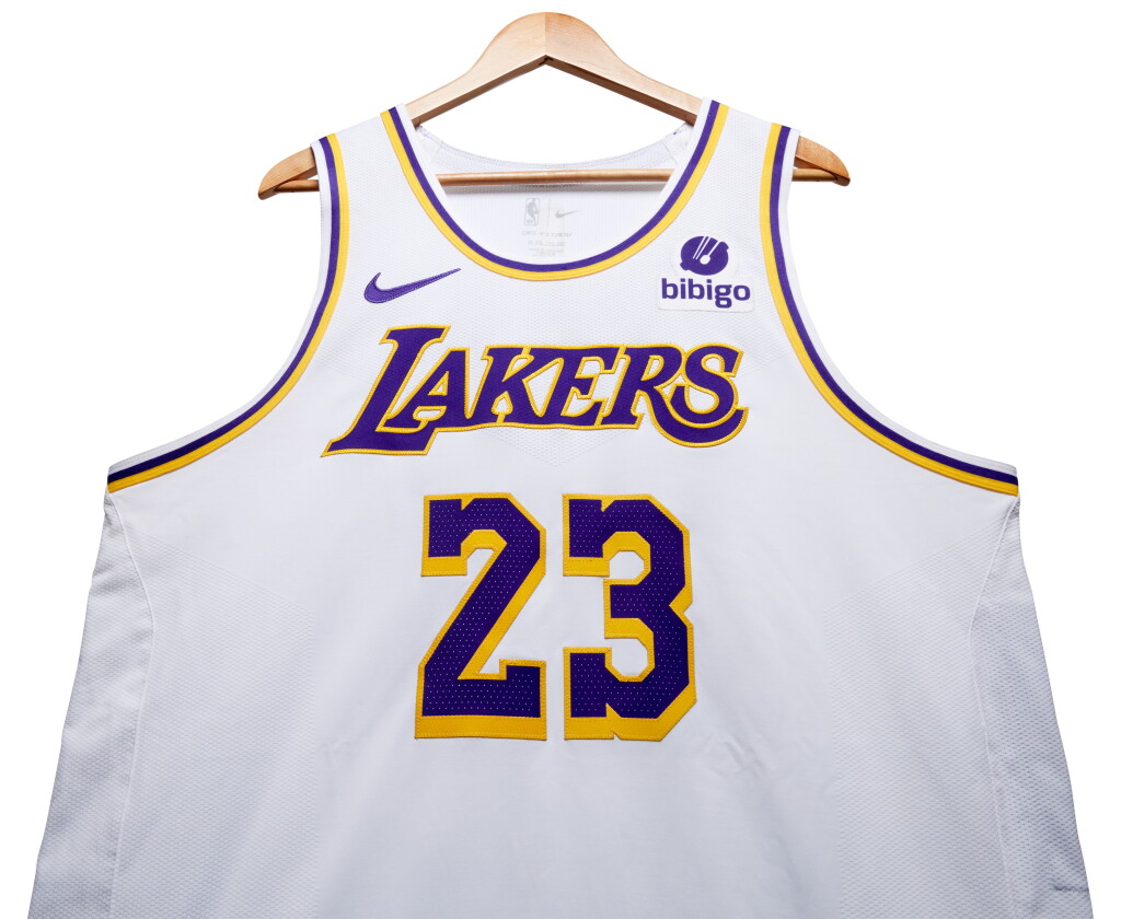 View full screen - View 1 of Lot 180. LeBron James Los Angeles Lakers 2024 NBA Playoffs Western Conference Round 1 Game Worn Association Edition Jersey | Game 4 | Matched to 2 Games.