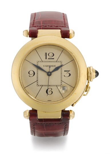 View full screen - View 1 of Lot 18. CARTIER | PASHA, REFERENCE 1988 820901, YELLOW GOLD WRISTWATCH WITH DATE, CIRCA 1989.
