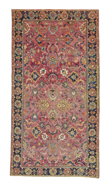 View full screen - View 1 of Lot 161. A Safavid 'spiral vine' carpet, Central Persia, probably Isphahan, 17th Century, probably first half.