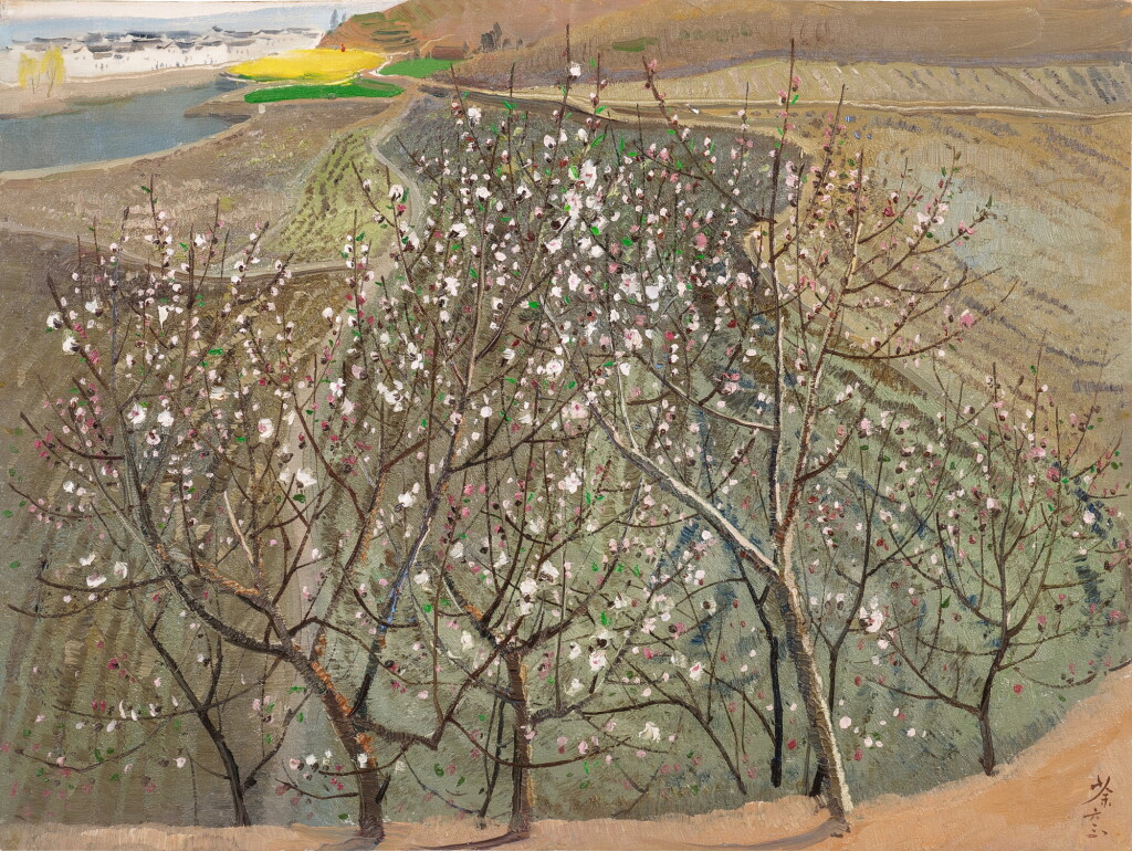 View full screen - View 1 of Lot 2830. Wu Guanzhong 吳冠中 | Peach Blossoms 桃花.