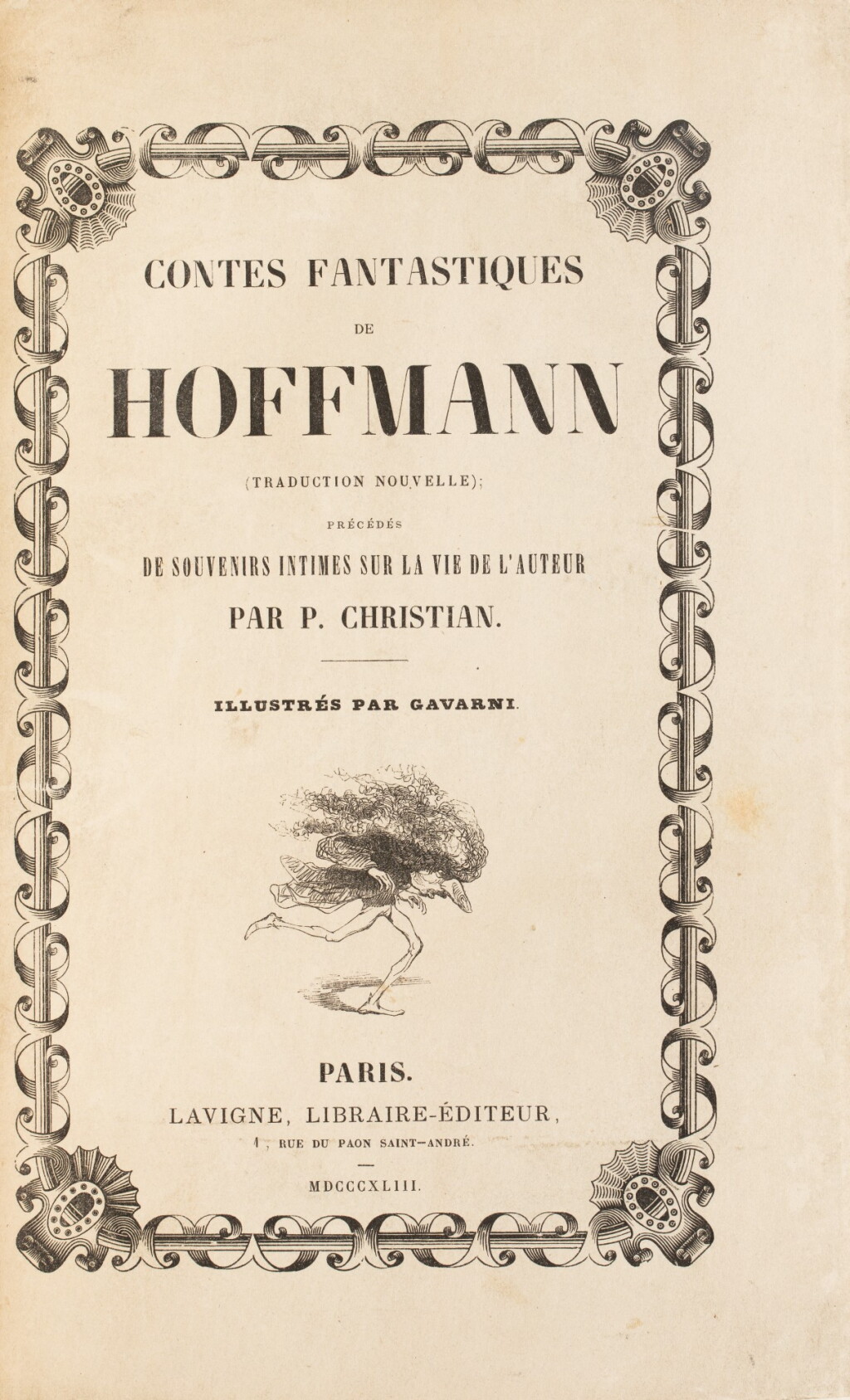 View full screen - View 1 of Lot 71. HOFFMANN. Contes fantastiques. Paris, 1843. In-8. Demi-maroquin noir à long grain (Mercier)..