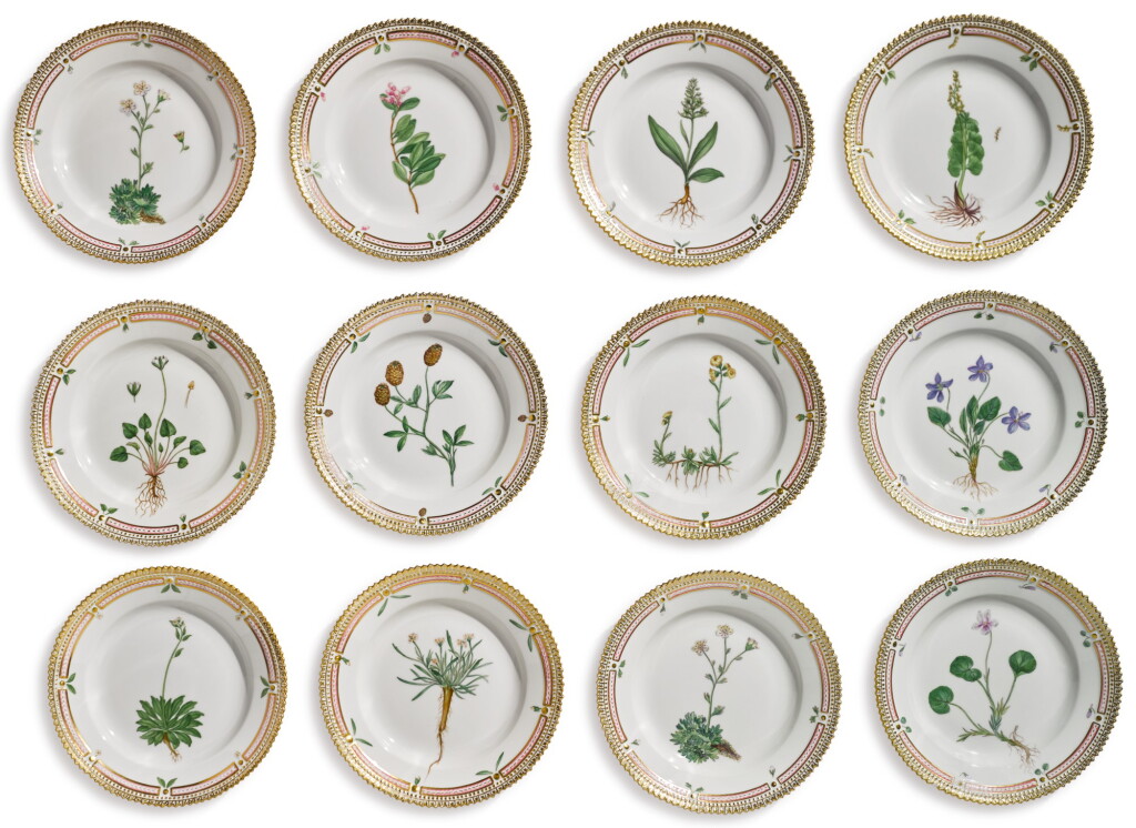 View full screen - View 1 of Lot 158. TWELVE ROYAL COPENHAGEN 'FLORA DANICA' SIDE PLATES, MODERN.