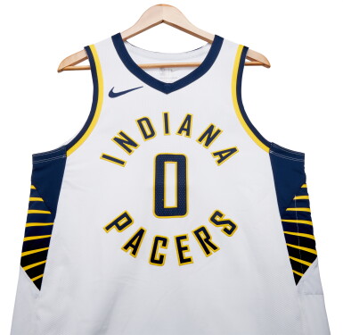 View full screen - View 1 of Lot 49. Tyrese Haliburton Indiana Pacers 2023-2024 In-Season Tournament Game Worn Association Edition Jersey | Double-Double .