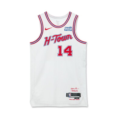 View full screen - View 1 of Lot 163. Nate Hinton Houston Rockets 2023-2024 Game Worn City Edition Jersey .