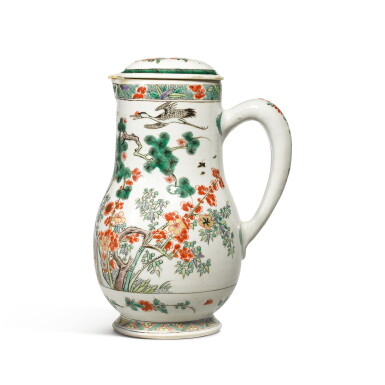 View full screen - View 1 of Lot 224. A famille-verte ewer and cover, Qing dynasty, Kangxi period.