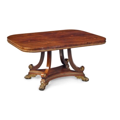 View full screen - View 1 of Lot 218. A Regency Gilt Brass Mounted Rosewood Centre Table, Circa 1800.