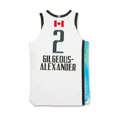 View full screen - View 1 of Lot 15. Shai Gilgeous-Alexander 2026 NBA All-Star Game Media Day Jersey | Canadian Flag Patch .
