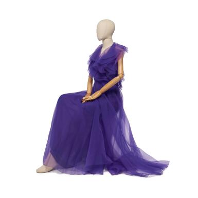 View full screen - View 1 of Lot 33. Haute Couture Violet Plissé Chiffon Evening Gown, Autumn-Winter 1972-73.