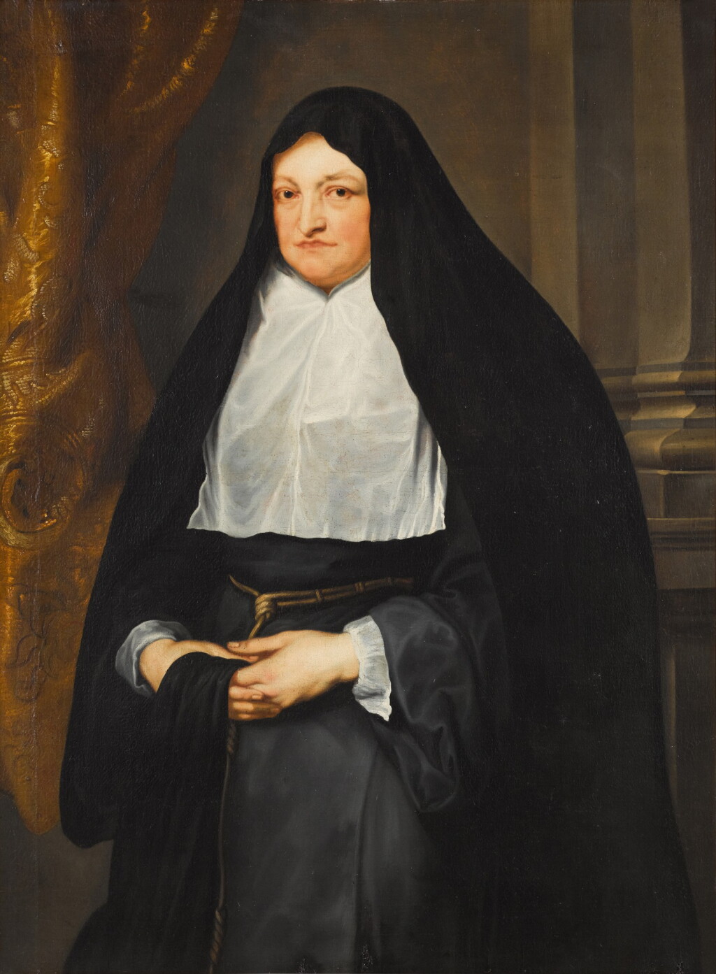 View full screen - View 1 of Lot 80. AFTER SIR ANTHONY VAN DYCK | PORTRAIT OF ISABELLA CLARA EUGENIA, INFANTA OF SPAIN (1566-1633).