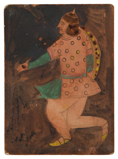 View full screen - View 1 of Lot 64. BORIS ANISFELD | COSTUME DESIGNS FOR LE ROI DE LAHORE: A PAIR OF WORKS.