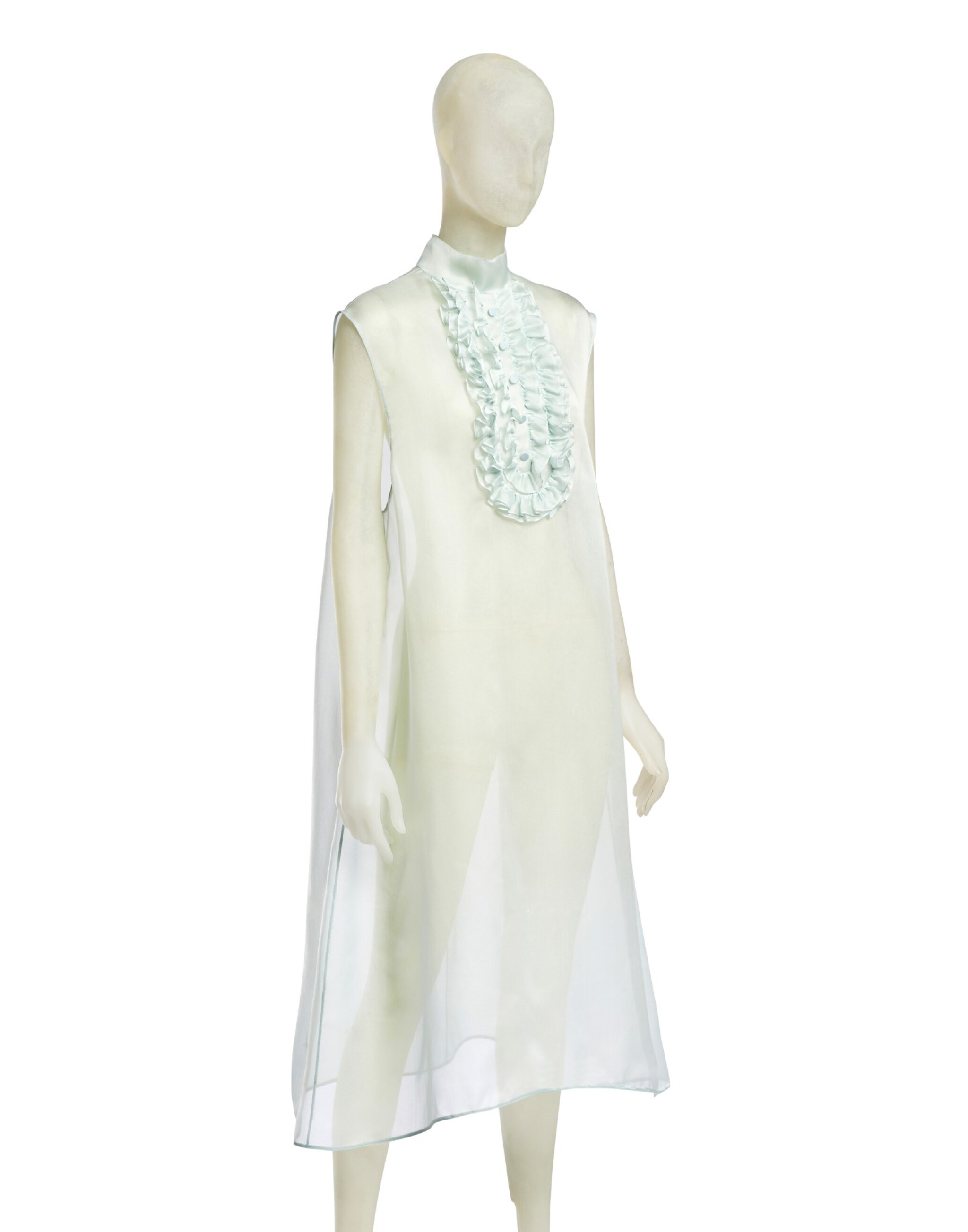 prada organza dress Prada Embroidered Silk Organza Dress, Woman, Navy, Size 36