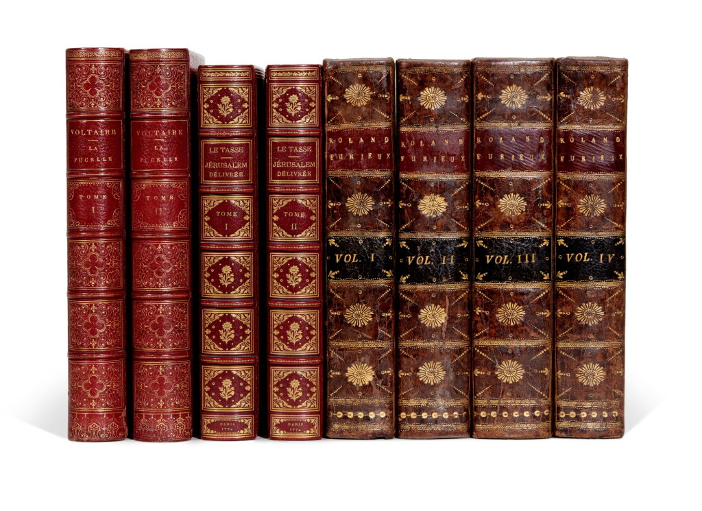 View full screen - View 1 of Lot 78. Ariosto, Tasso, Voltaire, three eighteenth-century editions in French, together 8 volumes.