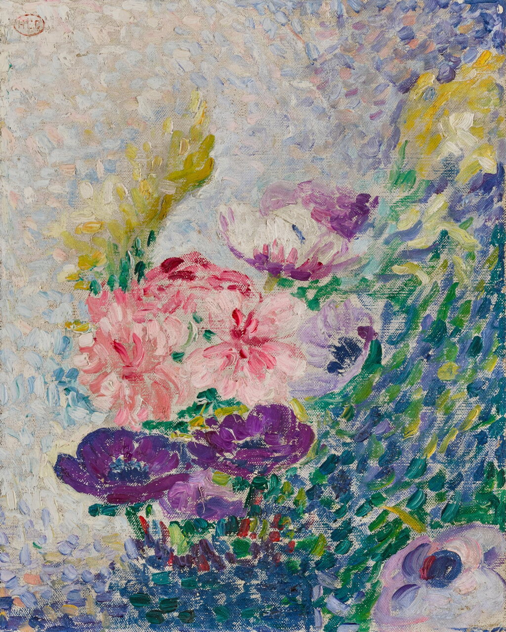 View full screen - View 1 of Lot 3. Bouquet de pavots et chrysanthèmes.