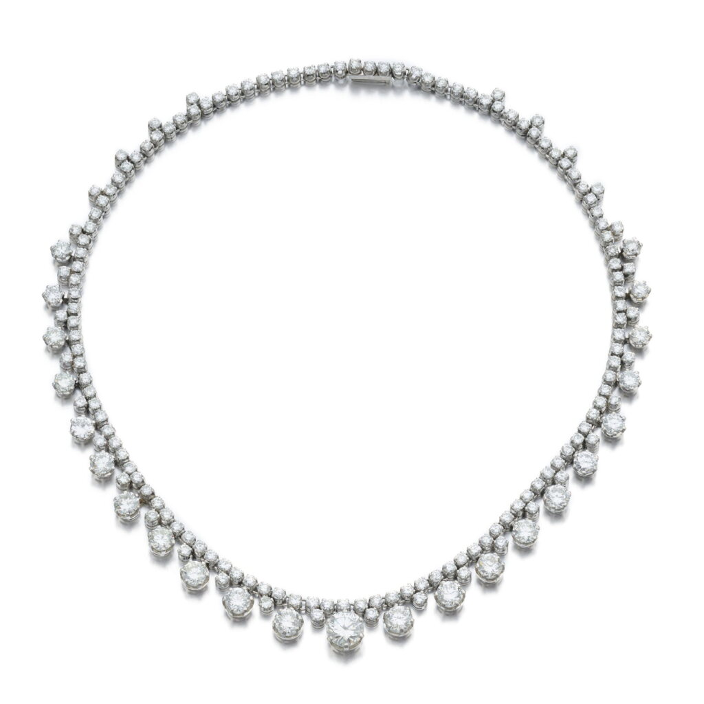View full screen - View 1 of Lot 708. Diamond necklace.