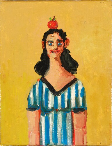 View full screen - View 1 of Lot 1. Girl in Striped Dress.