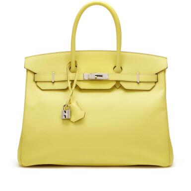 View full screen - View 1 of Lot 95. Lime Epsom Birkin 35 Palladium Hardware, 2013.