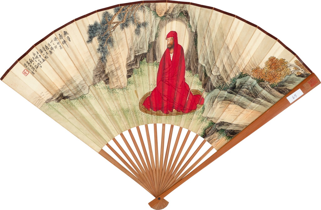 View full screen - View 1 of Lot 536. 錢一海 無量壽佛;沈有壬 行書〈金剛般若波羅蜜經〉| Qian Yihai, Buddha.