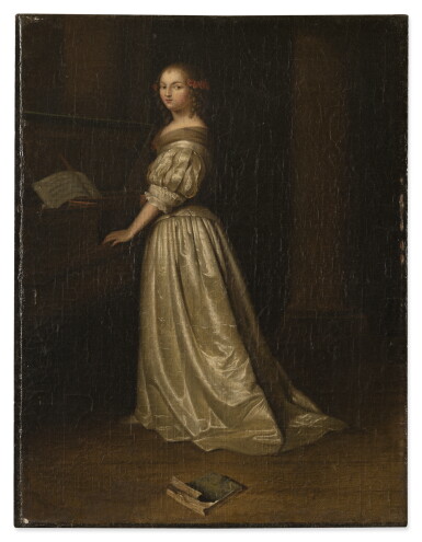 View full screen - View 1 of Lot 27. AFTER CASPAR NETSCHER | A LADY WITH A SPINET.