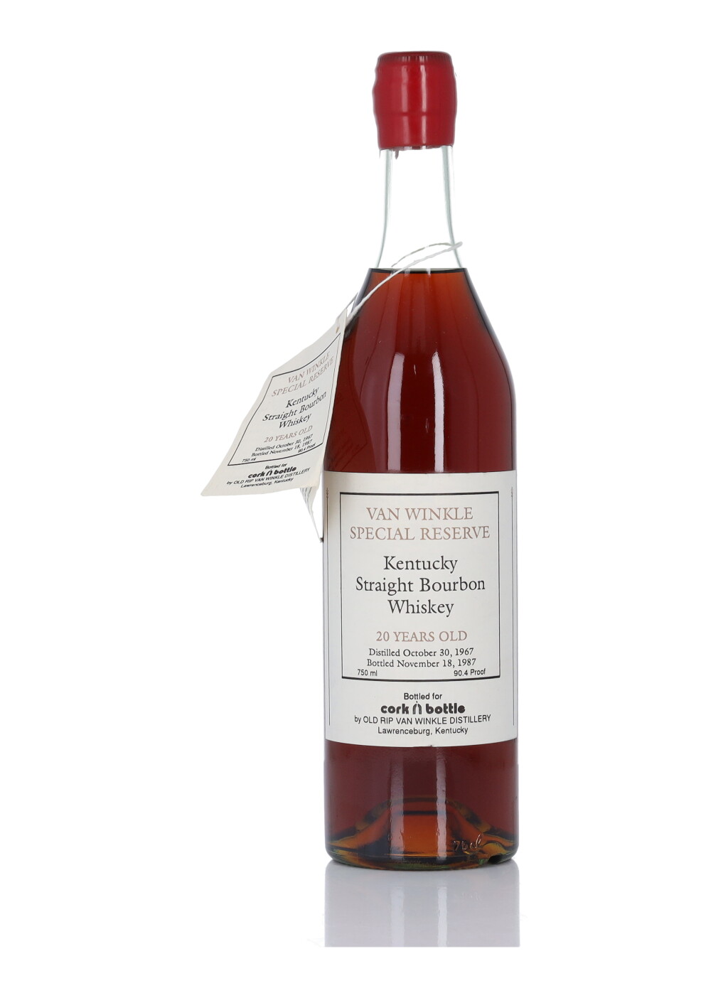 Voir en plein écran - Voir 1 du lot 79. Van Winkle Special Reserve 20 Year Old Cork N Bottle 90.4 Proof 1967 (1 BT 75cl).