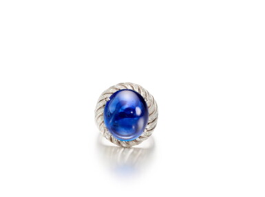 View full screen - View 1 of Lot 1724. Sapphire and Diamond Ring | 24.00克拉 天然「緬甸」 藍寶石 配 鑽石 戒指.